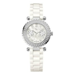 GC A28101L1 - Montre femme en céramique blanche et acier