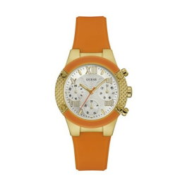 Guess W0958L1 avec bracelet orange et boîtier doré