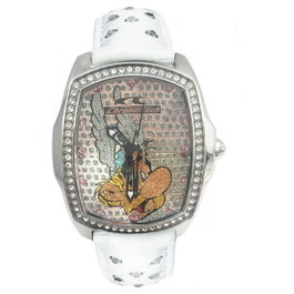 Chronotech CT7896LS-88 Montre Analogique Femme Blanc et Argenté