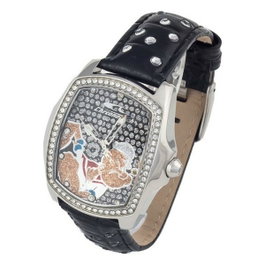 Chronotech CT7896LS-82 Montre pour Femme Argentée et Noire