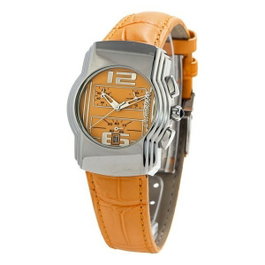 Chronotech CT7280B-07 Montre Analogique Orange et Argentée
