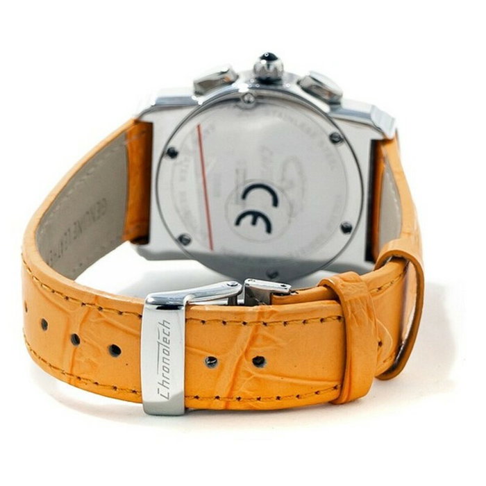 Chronotech CT7280B-07 Montre Analogique Orange et Argentée Chronotech CT7280B-07 Montre Analogique Orange et Argentée