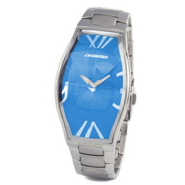 Chronotech CT7932L-01M avec cadran bleu et bracelet argenté