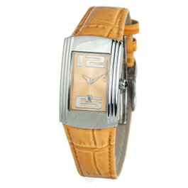 Chronotech CT7017L-07 Montre Analogique Orange et Argentée