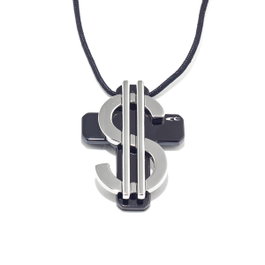 Chronotech Pendentif en Acier Argenté 45cm