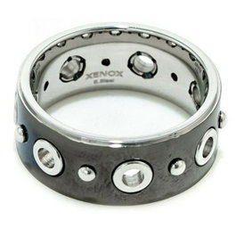 Xenox X1485-54 Anneau pour Femme en Acier Noir