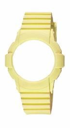 Watxandco Bracelet de montre en silicone jaune 43mm