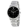 Armani AR1863 avec cadran noir et bracelet argenté