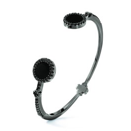 Folli Follie Bracelet en argent véritable 54mm Noir