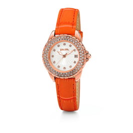 Folli Follie WF13B071STS montre pour femme dorée et grenat