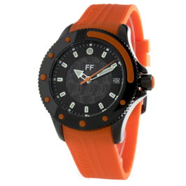 Folli Follie WF1Y002ZDO - Montre Homme Orange et Noir