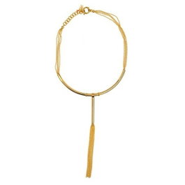 Folli Follie Collier en Acier Inoxydable Plaqué Doré