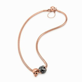Folli Follie Collier Crâne en Acier Inoxydable Plaqué Argent