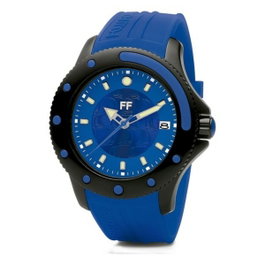 Folli Follie WF1Y002ZDU avec bracelet bleu et boîtier noir