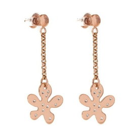 Folli Follie Boucles d'oreilles en acier inoxydable rose 5cm