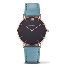 Paul Hewitt PH-SA-R-ST-B-23M avec cadran bleu et bracelet en cuir bleu