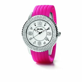 Folli Follie WF5T045ZTR avec bracelet rose et boîtier argenté