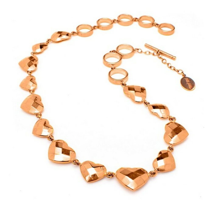Folli Follie Collier en Argent de Loi Rose 22cm Folli Follie Collier en Argent de Loi Rose 22cm