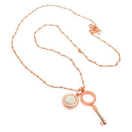 FOLLI FOLLIE Collier en acier inoxydable rose 40cm