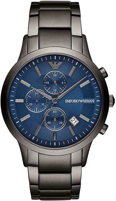 Armani AR11215 avec cadran bleu et bracelet argenté Armani AR11215 avec cadran bleu et bracelet argenté