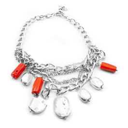 Folli Follie Collier en Acier Inoxydable Argenté 35 cm