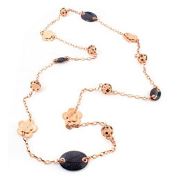 Folli Follie Collier en Acier Inoxydable Rose 55cm