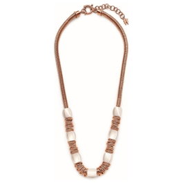 Folli Follie Collier en Acier Inoxydable Rose 45cm