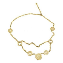 Folli Follie Collier en Acier Inoxydable Doré 60cm