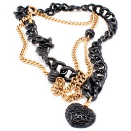 Folli Follie Collier en Acier Inoxydable Rose, 35cm