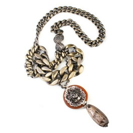 Folli Follie Collier en Acier Inoxydable Gris 60cm