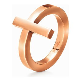 Folli Follie Anneau en Acier Inoxydable Rose Taille 50