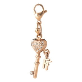 Folli Follie Pendentif en Acier Inoxydable Rose 4cm