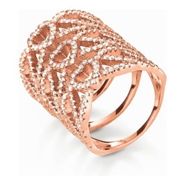 Folli Follie Bague en Acier Inoxydable Rose Taille 56