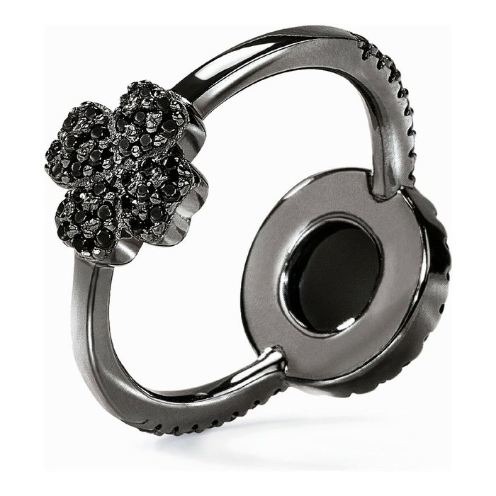 Folli Follie Bague en Argent Massif Noir Taille 52 Folli Follie Bague en Argent Massif Noir Taille 52