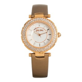 Folli Follie WF1B019SSS - Montre analogique femme dorée et marron