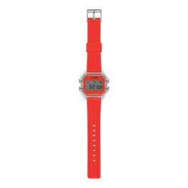 Iam Montre Digitale Orange Néon avec Boîtier Transparent
