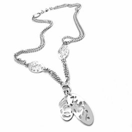 Folli Follie Collier en Acier Inoxydable Argenté 36cm