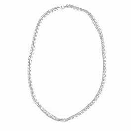 Folli Follie Collier en acier inoxydable plaqué argent 42 cm