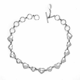 Folli Follie Collier en Acier Inoxydable Plaqué Argent 45cm