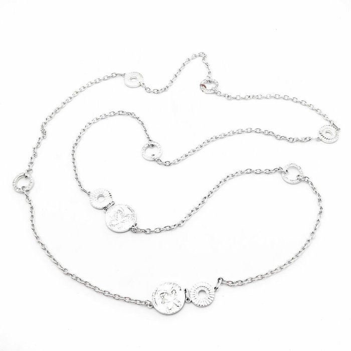Folli Follie Collier en Acier Inoxydable Argenté 60cm Folli Follie Collier en Acier Inoxydable Argenté 60cm