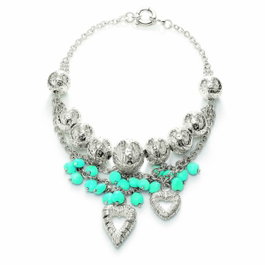 Folli Follie Collier en acier inoxydable plaqué argent 38 cm