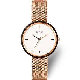 Mam MAM664 - Montre Unisexe en Ébène et Acier Rose