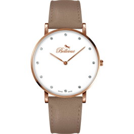 Bellevue B.53 Montre Analogique Femme Rose et Marron