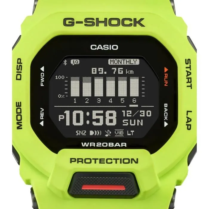 Casio G-Shock Sport GBD-200-9ER Montre connectée sport homme résistante à l'eau jaune fluo