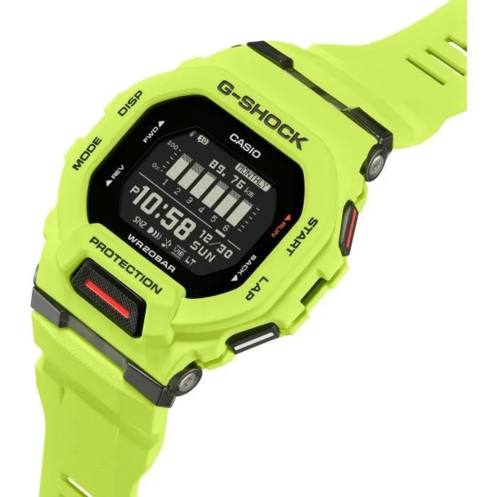 Casio G-Shock Sport GBD-200-9ER Montre connectée sport homme résistante à l'eau jaune fluo