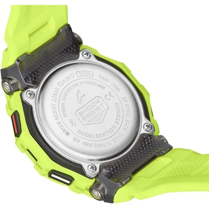 Casio G-Shock Sport GBD-200-9ER Montre connectée sport homme résistante à l'eau jaune fluo