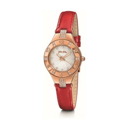 Folli Follie WF14B004SSR - Montre analogique dorée et rouge