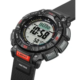 Casio PRG-340-1ER Montre Sport Multifonction - Altimètre, Baromètre, Thermomètre, Boussole Numérique - Solaire - Boîtier 54,7 mm Noir