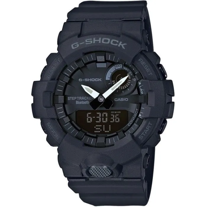 Casio Montre G-Shock G-SQUAD Homme Noir avec Bluetooth Smart, Super Illuminator, Résistance aux Chocs - Boîtier 51 mm, Bracelet Résine - Pour Fitness et Activités Sportives