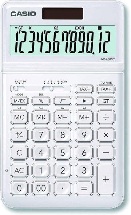 CASIO JW-200SC-WE Calculatrice Blanche 12 Digits CASIO JW-200SC-WE Calculatrice Blanche 12 Digits